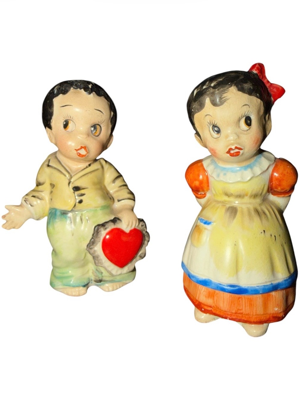 Vintage (1950) Shafford Japan “Sweetheart” Salt & Pepper Shakers Black Americana